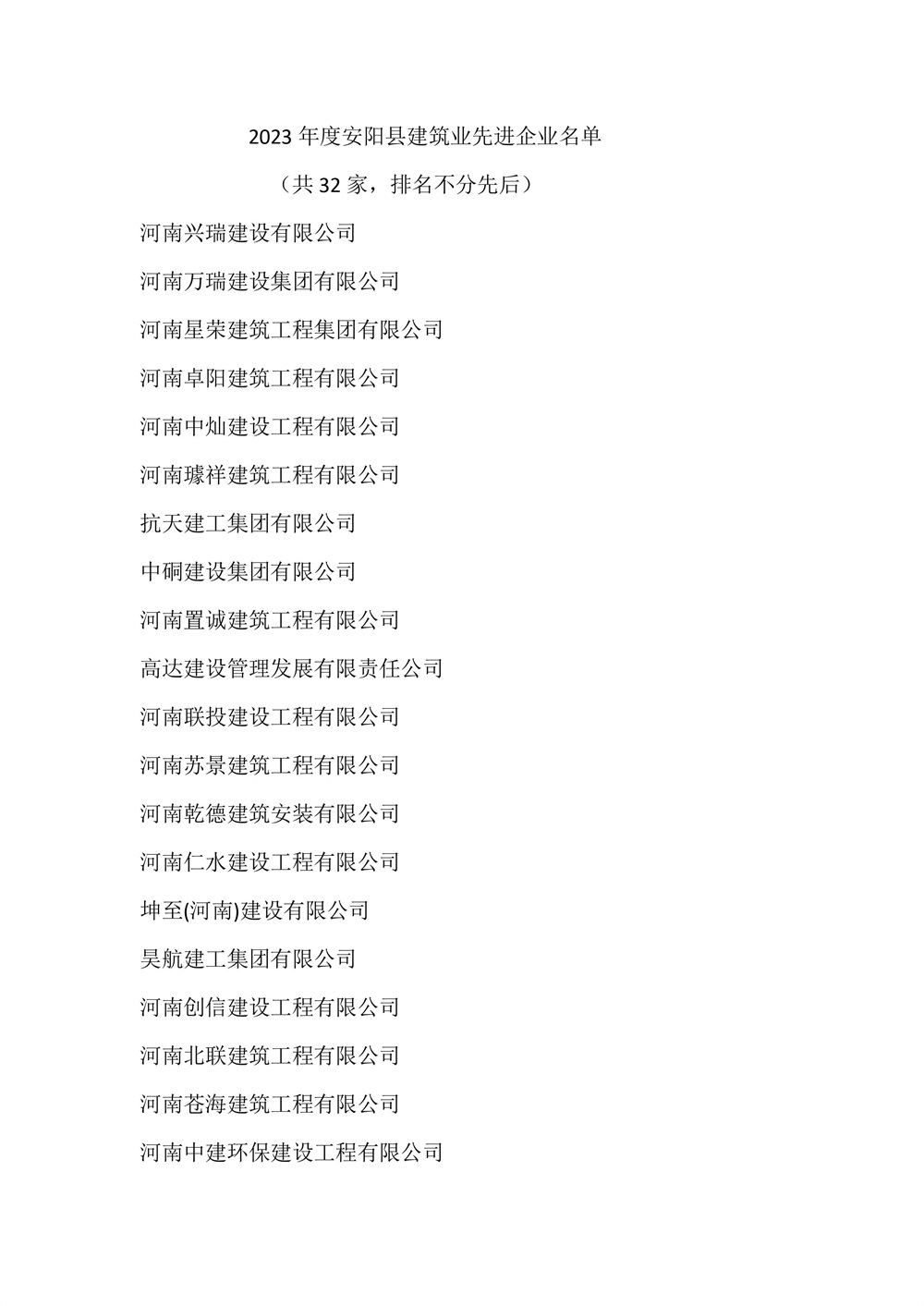 关于表彰2023年度安阳县建筑业先进单位和个人的决定-图片-2